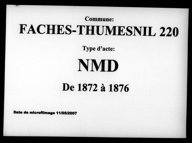 FACHES-THUMESNIL / NMD [1872-1876]