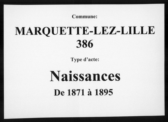 MARQUETTE-LEZ-LILLE / N [1871-1895]