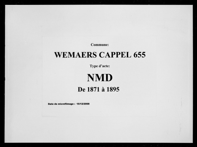 WEMAERS-CAPPEL / NMD [1871-1895]