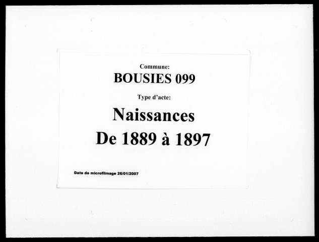 BOUSIES / N [1889-1897]