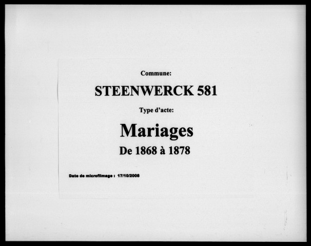 STEENWERCK / M [1868-1878]